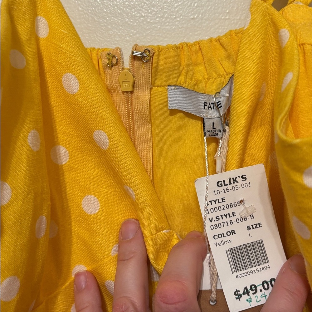 BNWT Fate yellow polka dot mini dress - Picture 4 of 6